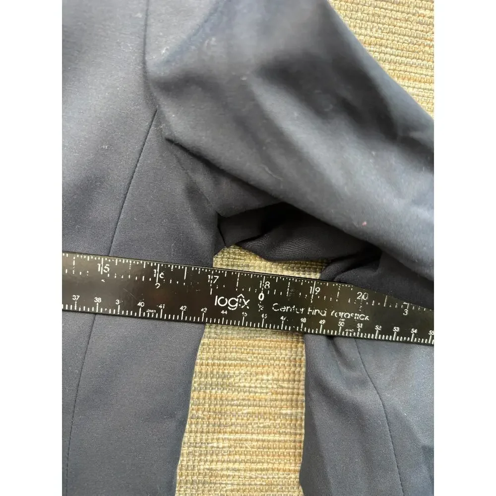 Talbots Blazer Jacket Womens Size 4 Navy Blue Two Buttons Stretch Casual Career